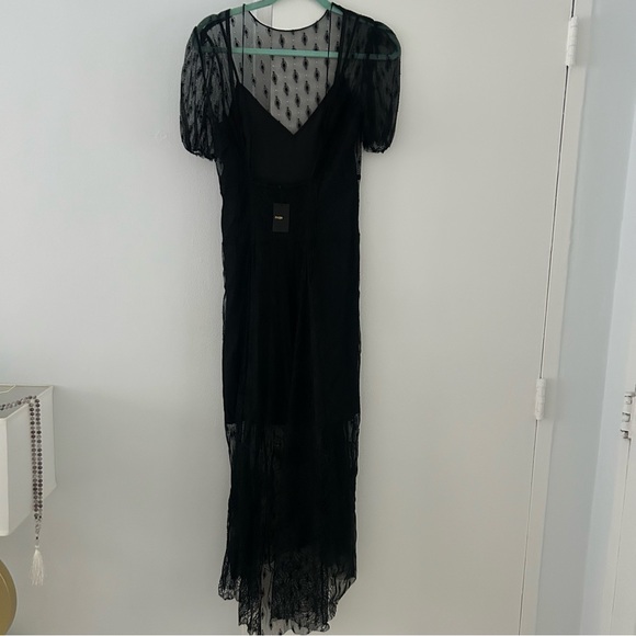 MAJE black lace dress see though long dress NWT sz2 - Picture 2 of 9
